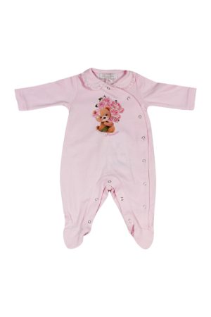 Tutina Monnalisa in cotone stretch con stampa orsetto colore Rosa (35A207)