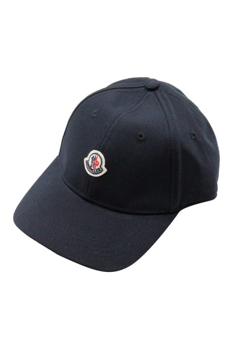 Berretto Moncler in Cotone con Visiera e logo Colore Blu (G19543B10000)