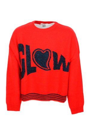 Maglia Liu jo in lana con stampa in lurex colore Rosso (GF2117)