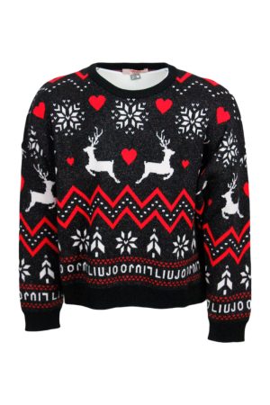 Maglia Liu Jo a manica lunga con motivo jaquard colore Nero (GF2233)