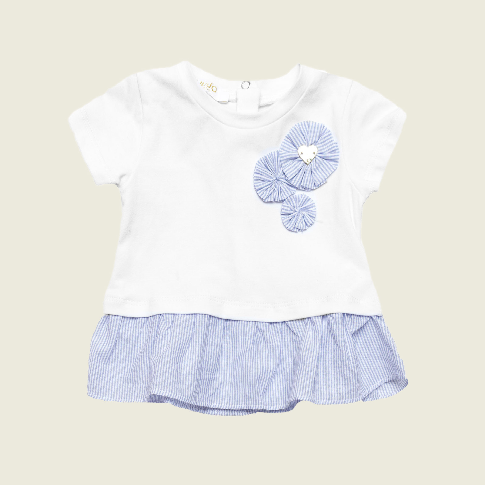 T-shirt LiuJo Baby in Cotone con Fiocchi Applicati Colore Bianco (H18041J5003) T-shirt LiuJo Baby in Cotone con Fiocchi Applicati Colore Bianco (H18041J5003)