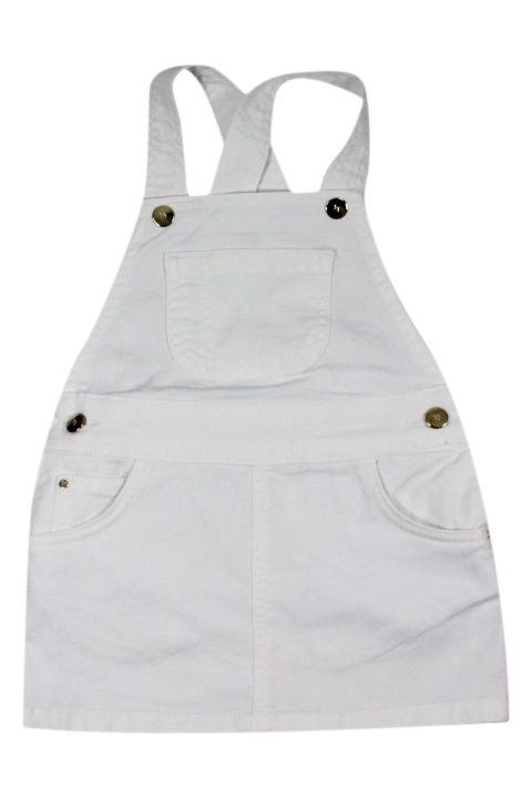Salopette Liu-Jo a gonna in cotone strech colore Bianco (KA2032)
