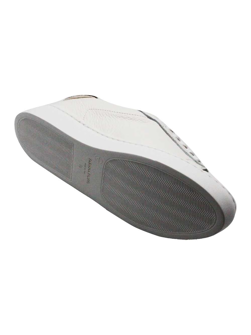 Sneackers Fabiana Filippi in pelle martellata con file di monile colore Bianco (ASD264A921) Sneackers Fabiana Filippi in pelle martellata con file di monile colore Bianco (ASD264A921)