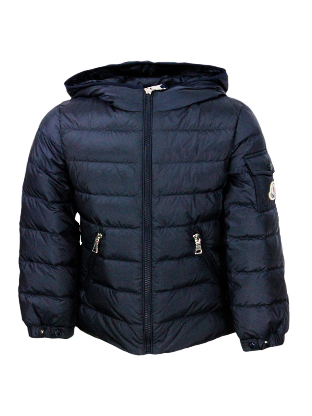 Piumino Moncler Gles con cappuccio colore Blu (1A00030) Piumino Moncler Gles con cappuccio colore Blu (1A00030)