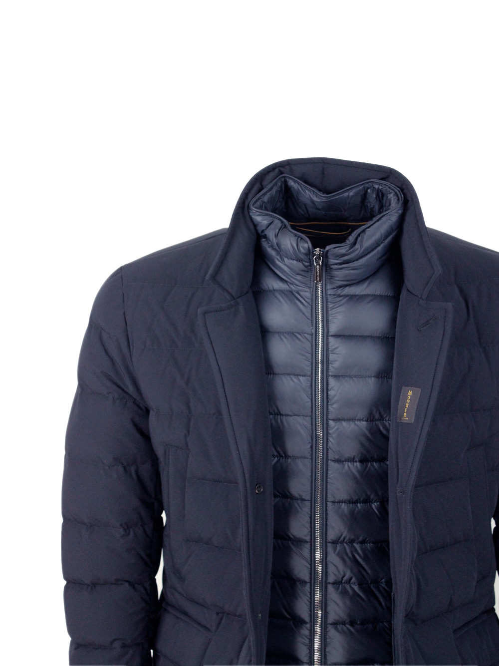 Cappotto trapuntato Moorer in piuma d'oca in tessuto tecnico Colore Dark Blu (COSTANZO-KN) Cappotto trapuntato Moorer in piuma d'oca in tessuto tecnico Colore Dark Blu (COSTANZO-KN)