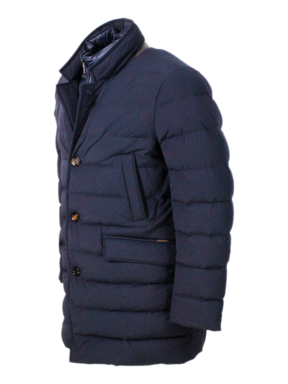 Cappotto trapuntato Moorer in piuma d'oca in tessuto tecnico Colore Dark Blu (COSTANZO-KN) Cappotto trapuntato Moorer in piuma d'oca in tessuto tecnico Colore Dark Blu (COSTANZO-KN)