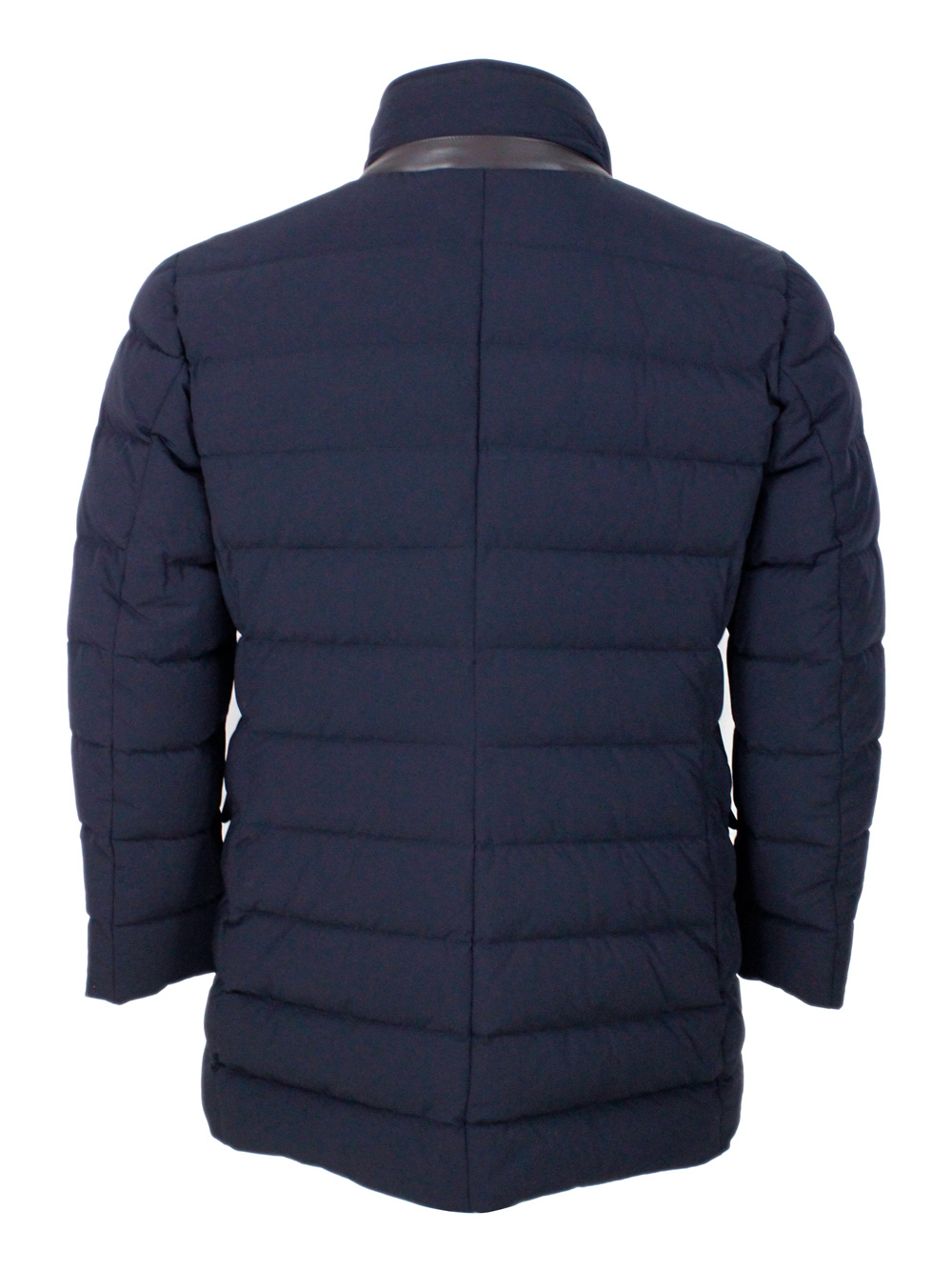 Cappotto trapuntato Moorer in piuma d'oca in tessuto tecnico Colore Dark Blu (COSTANZO-KN) Cappotto trapuntato Moorer in piuma d'oca in tessuto tecnico Colore Dark Blu (COSTANZO-KN)