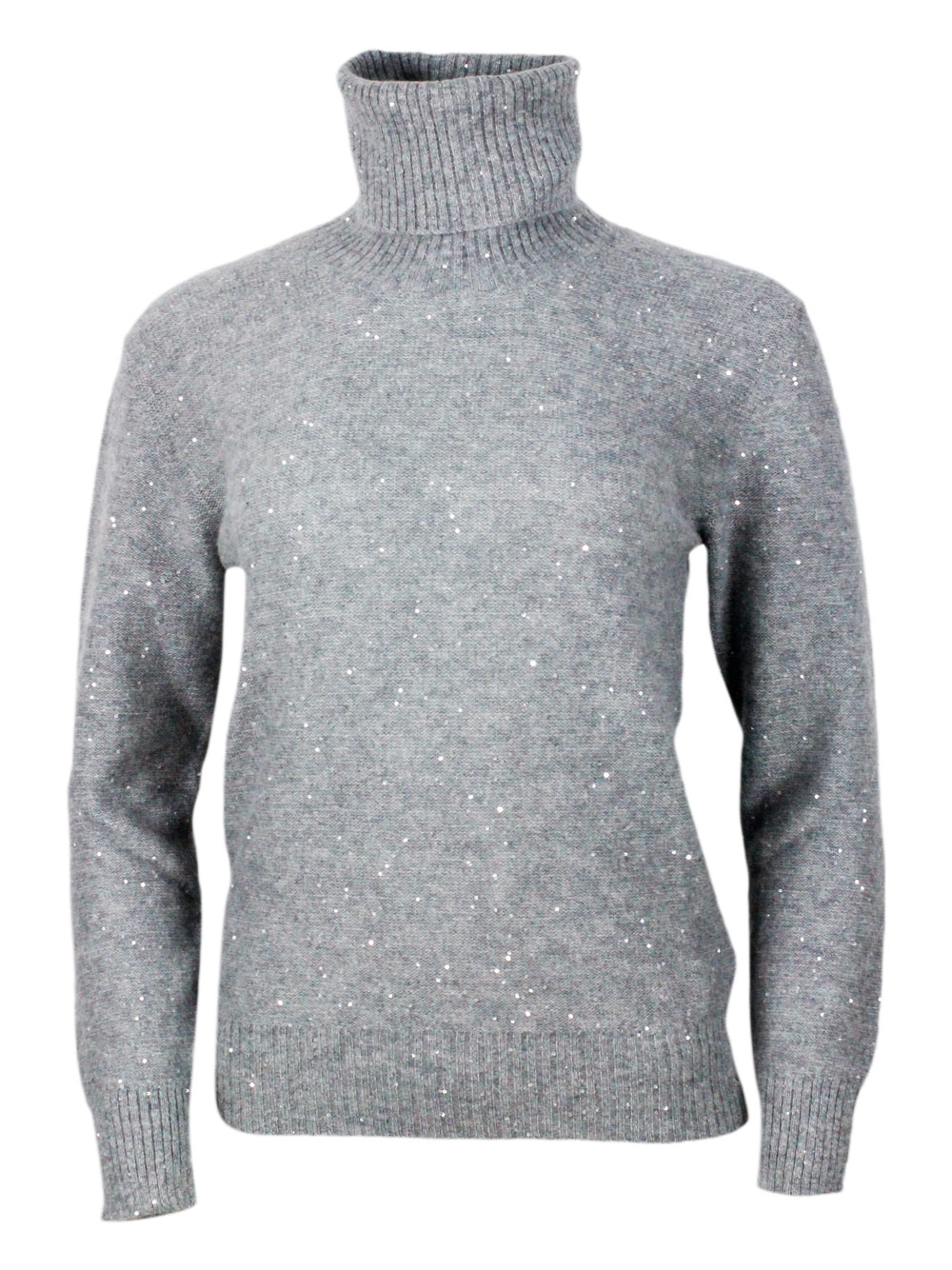 Maglia Fabiana Filippi in lana seta e cashmere con micropaillettes Colore Grigio (MAD214F066) Maglia Fabiana Filippi in lana seta e cashmere con micropaillettes Colore Grigio (MAD214F066)
