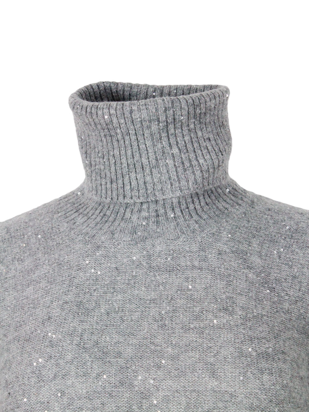 Maglia Fabiana Filippi in lana seta e cashmere con micropaillettes Colore Grigio (MAD214F066) Maglia Fabiana Filippi in lana seta e cashmere con micropaillettes Colore Grigio (MAD214F066)