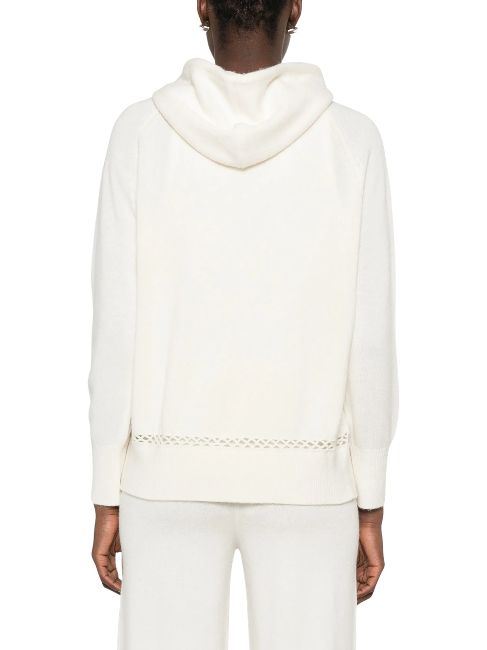 Maglia full zip Ermanno Firenze in misto cashmere con cappuccio Colore Ecrù (D49EN045E54) Maglia full zip Ermanno Firenze in misto cashmere con cappuccio Colore Ecrù (D49EN045E54)
